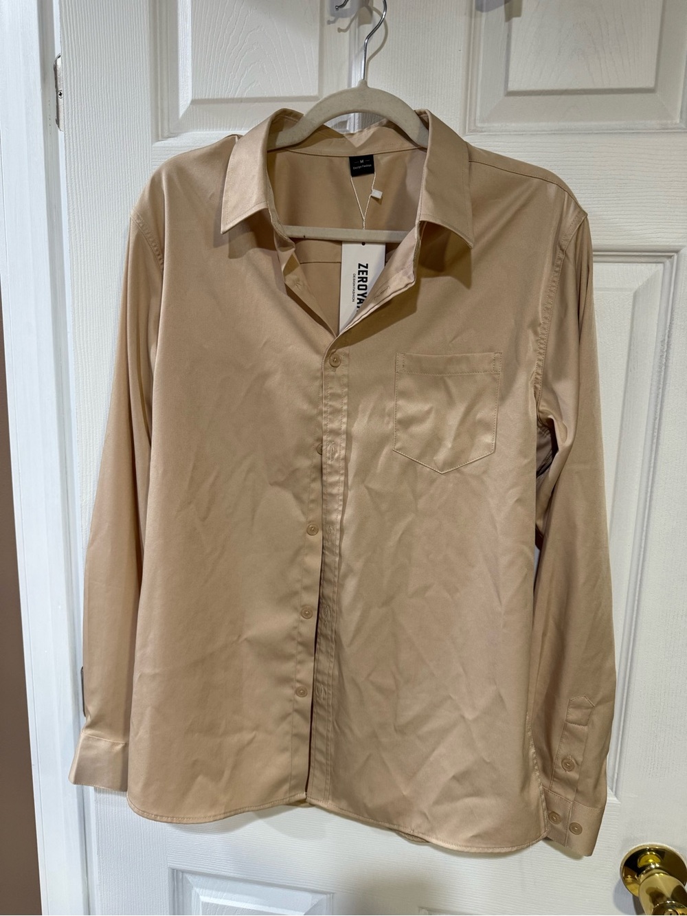 Zerody Neutral Tan Long-Sleeve Dress Shirt